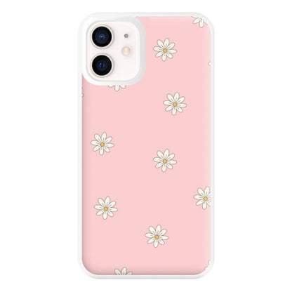 Dusty Pink Daisy Pattern Phone Case for iPhone 13 Mini