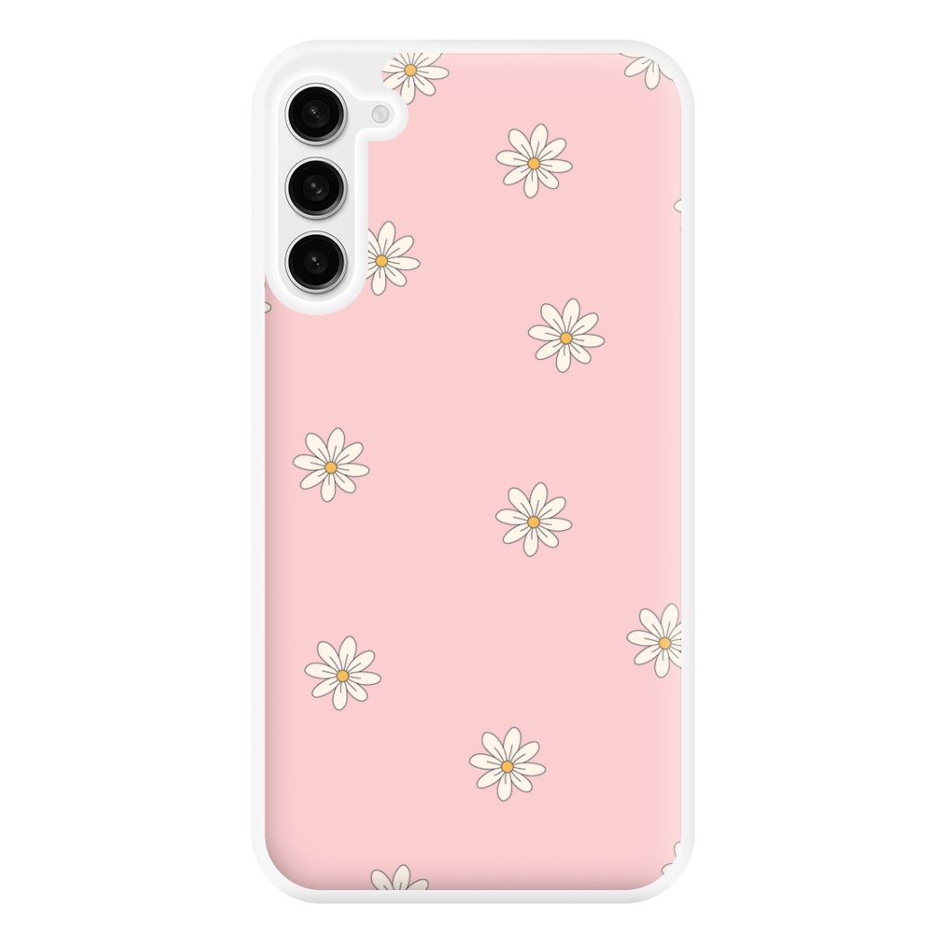 Dusty Pink Daisy Pattern Phone Case for Galaxy S23FE