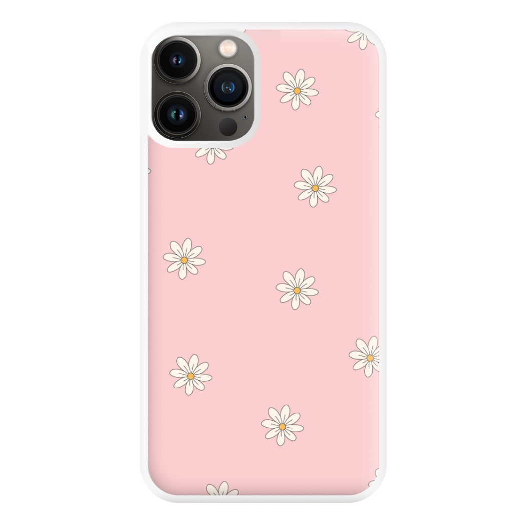 Dusty Pink Daisy Pattern Phone Case for iPhone 13 Pro Max