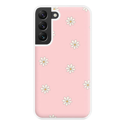 Dusty Pink Daisy Pattern Phone Case for Galaxy S22 Plus
