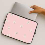 Dusty Pink Daisy Pattern Laptop Sleeve 2