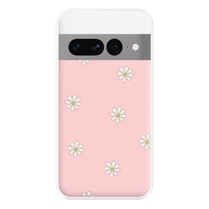 Dusty Pink Daisy Pattern Phone Case for Google Pixel 7 Pro