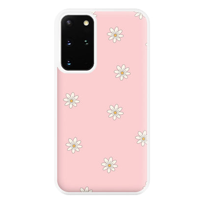 Dusty Pink Daisy Pattern Phone Case for Galaxy S20 Plus