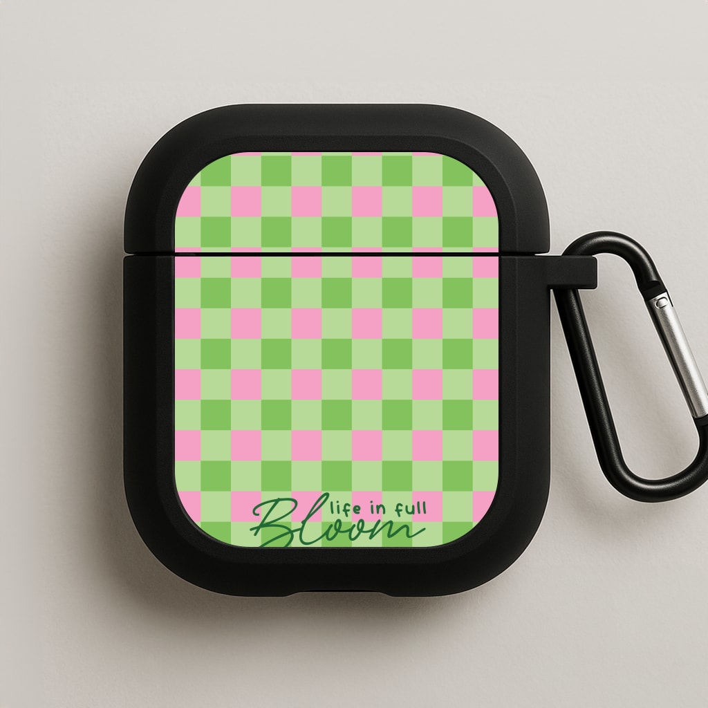 Life In Full Bloom Checkered AirPods Case