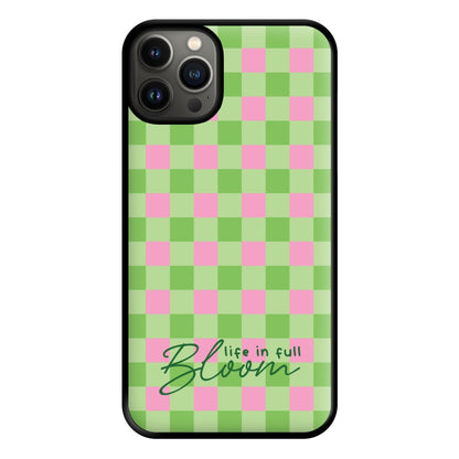 Life In Full Bloom Checkered Phone Case for iPhone 13