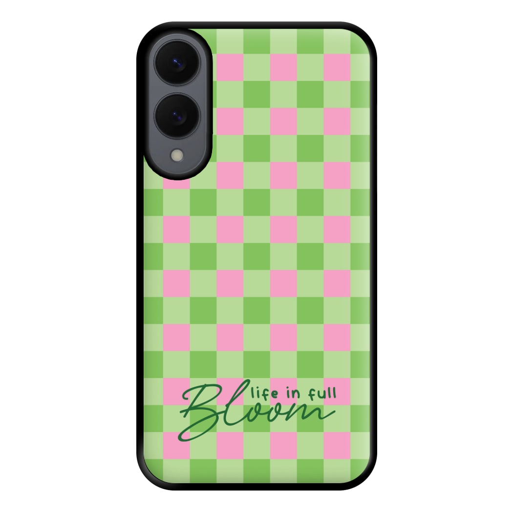Life In Full Bloom Checkered Phone Case for Galaxy S25 Edge