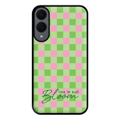 Life In Full Bloom Checkered Phone Case for Galaxy S25 Edge