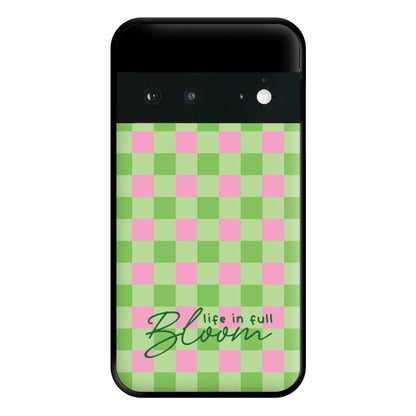 Life In Full Bloom Checkered Phone Case for Google Pixel 6a