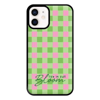 Life In Full Bloom Checkered Phone Case for iPhone 13 Mini