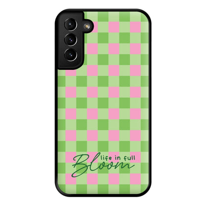 Life In Full Bloom Checkered Phone Case for Galaxy S21 Plus