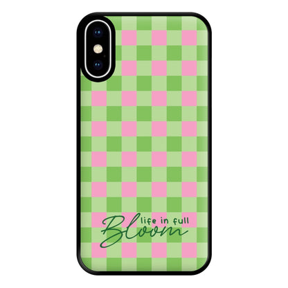 Life In Full Bloom Checkered Phone Case for iPhone XS Max
