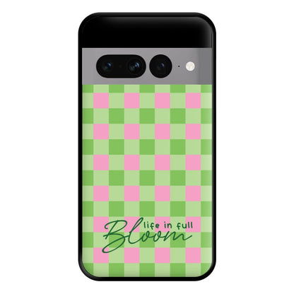 Life In Full Bloom Checkered Phone Case for Google Pixel 7 Pro
