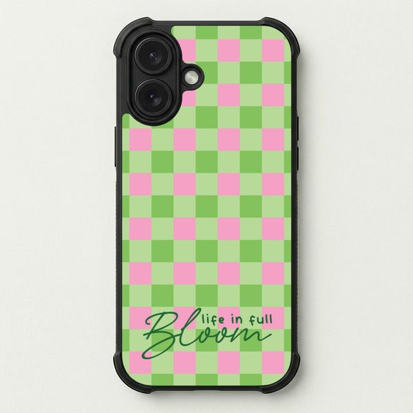 Life In Full Bloom Checkered Phone Case — Bumper case