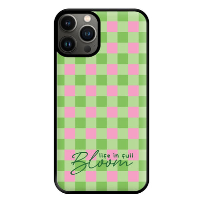 Life In Full Bloom Checkered Phone Case for iPhone 13 Pro Max