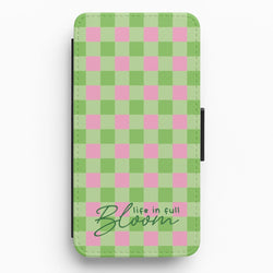 Life In Full Bloom Checkered Flip / Wallet Phone Case