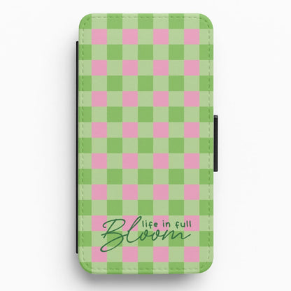 Life In Full Bloom Checkered Flip / Wallet Phone Case