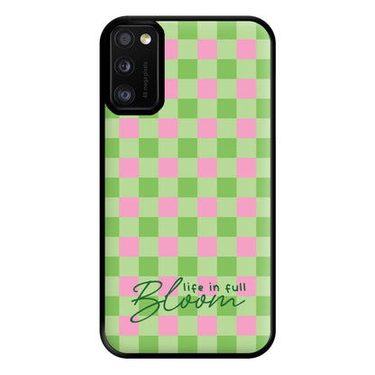 Life In Full Bloom Checkered Phone Case for Galaxy A41