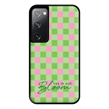 Life In Full Bloom Checkered Phone Case for Galaxy S20