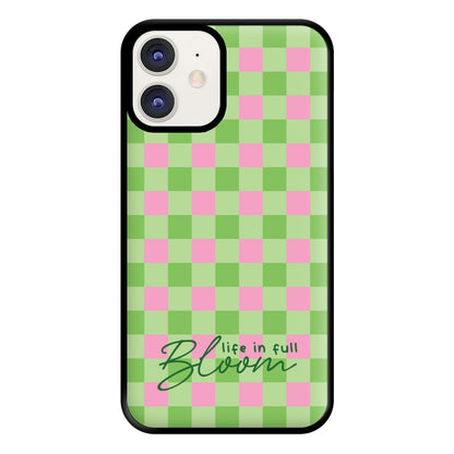 Life In Full Bloom Checkered Phone Case for iPhone 11