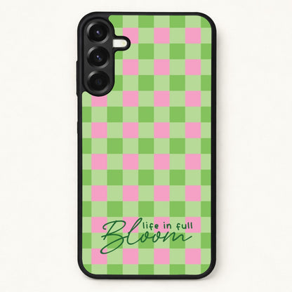 Life In Full Bloom Checkered Phone Case for Galaxy A17