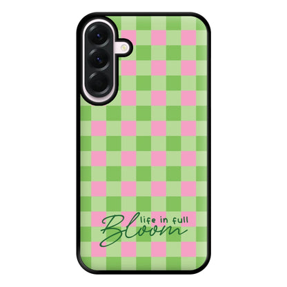 Life In Full Bloom Checkered Phone Case for Galaxy A36