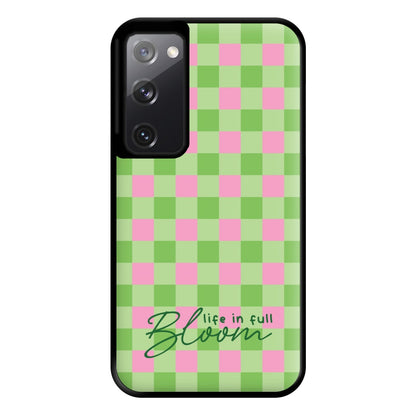 Life In Full Bloom Checkered Phone Case for Galaxy S20FE