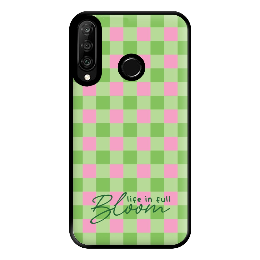 Life In Full Bloom Checkered Phone Case for Huawei P30 Lite