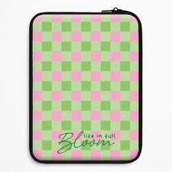 Life In Full Bloom Checkered Universal Laptop Sleeve