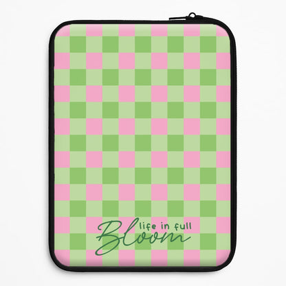 Life In Full Bloom Checkered Universal Laptop Sleeve