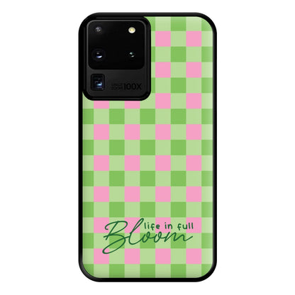 Life In Full Bloom Checkered Phone Case for Galaxy S20 Ultra