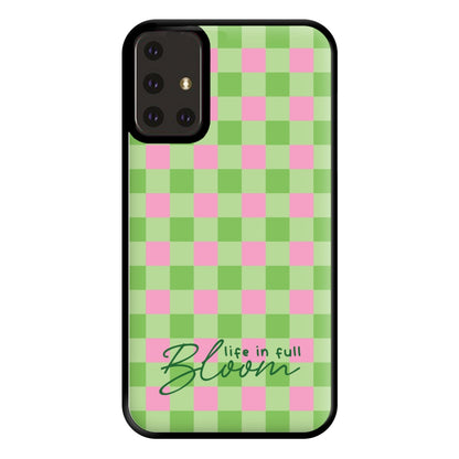 Life In Full Bloom Checkered Phone Case for Galaxy A71
