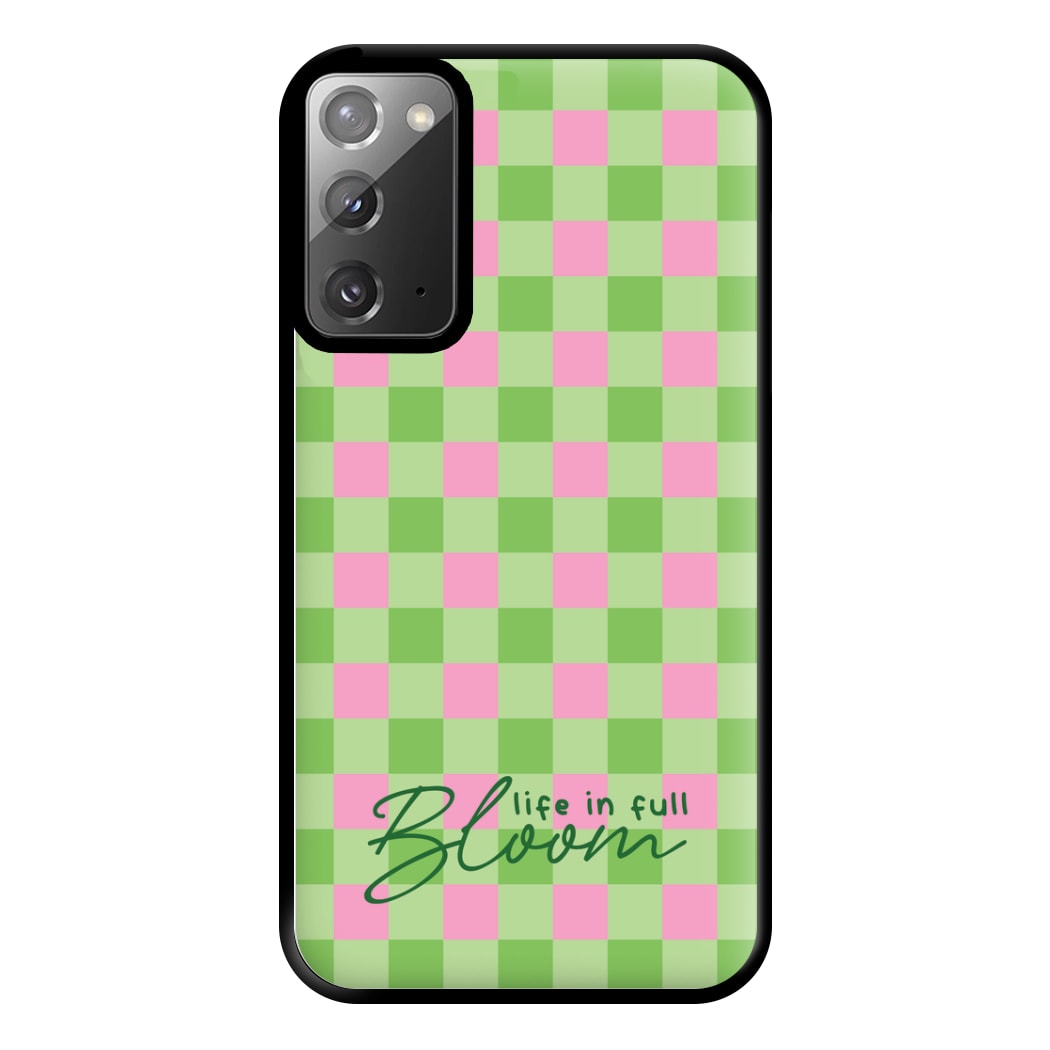 Life In Full Bloom Checkered Phone Case for Galaxy Note 20 Ultra