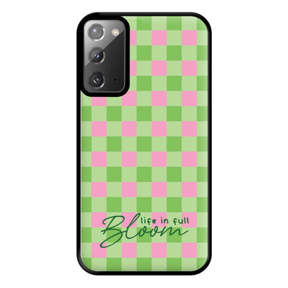 Life In Full Bloom Checkered Phone Case for Galaxy Note 20 Ultra