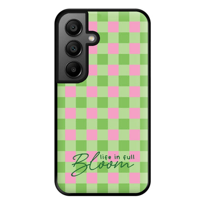 Life In Full Bloom Checkered Phone Case for Galaxy A56