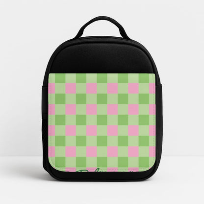 Life In Full Bloom Checkered Insulated Lunchbox
