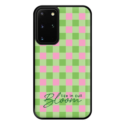 Life In Full Bloom Checkered Phone Case for Galaxy S20 Plus