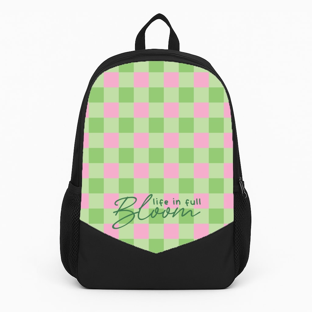 Life In Full Bloom Checkered Backpack