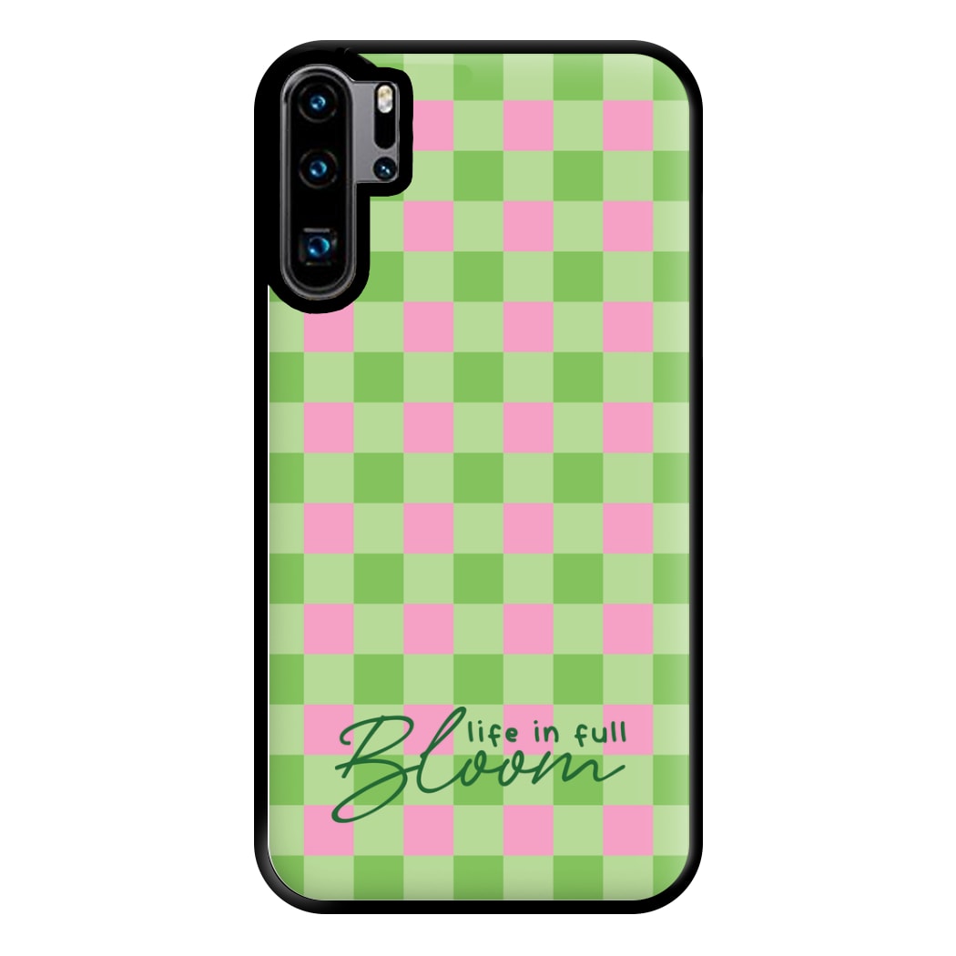 Life In Full Bloom Checkered Phone Case for Huawei P30 Pro
