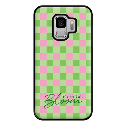 Life In Full Bloom Checkered Phone Case for Galaxy S9 Plus