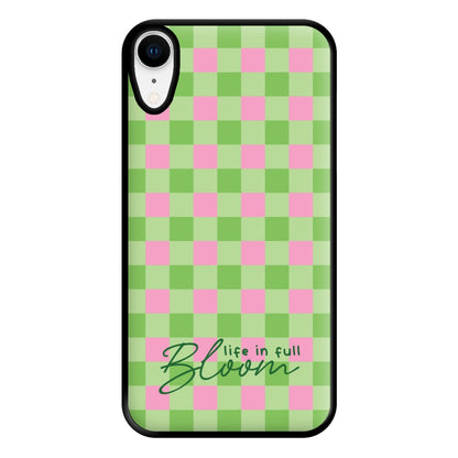Life In Full Bloom Checkered Phone Case for iPhone XR