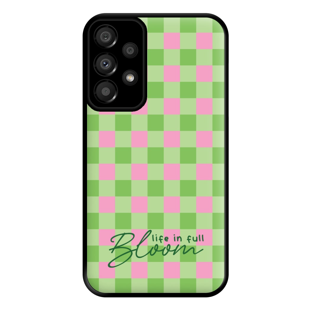 Life In Full Bloom Checkered Phone Case for Galaxy A33