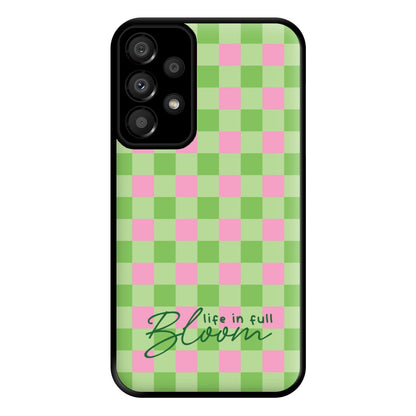 Life In Full Bloom Checkered Phone Case for Galaxy A33
