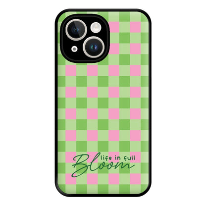 Life In Full Bloom Checkered Phone Case for iPhone 14 Plus