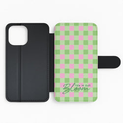 Life In Full Bloom Checkered Flip Phone Case