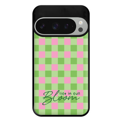 Life In Full Bloom Checkered Phone Case for Google Pixel 9 Pro XL