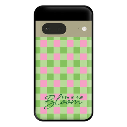 Life In Full Bloom Checkered Phone Case for Google Pixel 7a