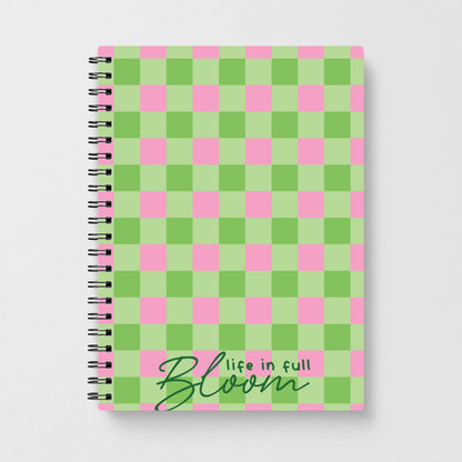 Life In Full Bloom Checkered Notebook