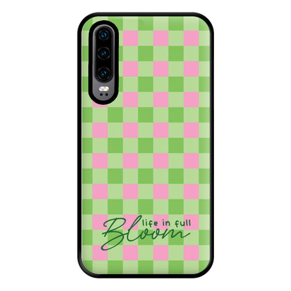 Life In Full Bloom Checkered Phone Case for Huawei P30