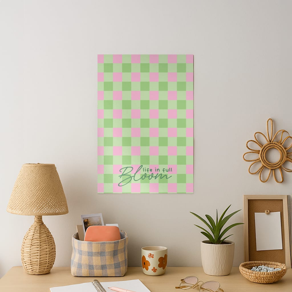 Life In Full Bloom Checkered Art Print