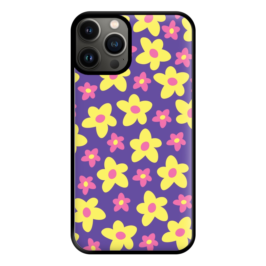 Purple Abstract Floral Pattern Phone Case for iPhone 13 Pro Max